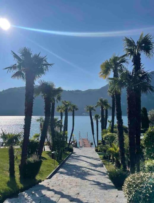 Appartamento Con Piscina E Sauna Bissone Exterior foto